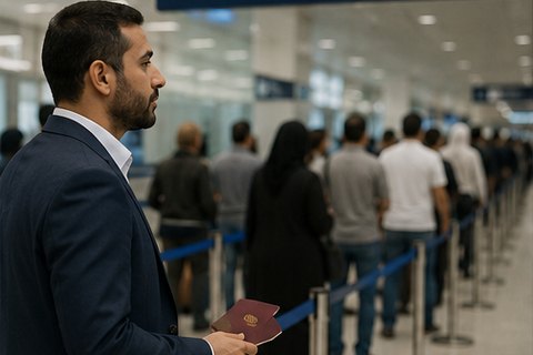 Visa applicant reviewing certified translation documents — CLANGS Translation UAE